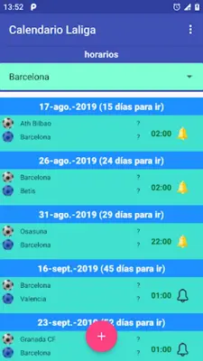 Calendar for La liga android App screenshot 1