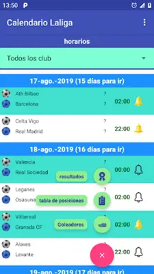 Calendar for La liga android App screenshot 2